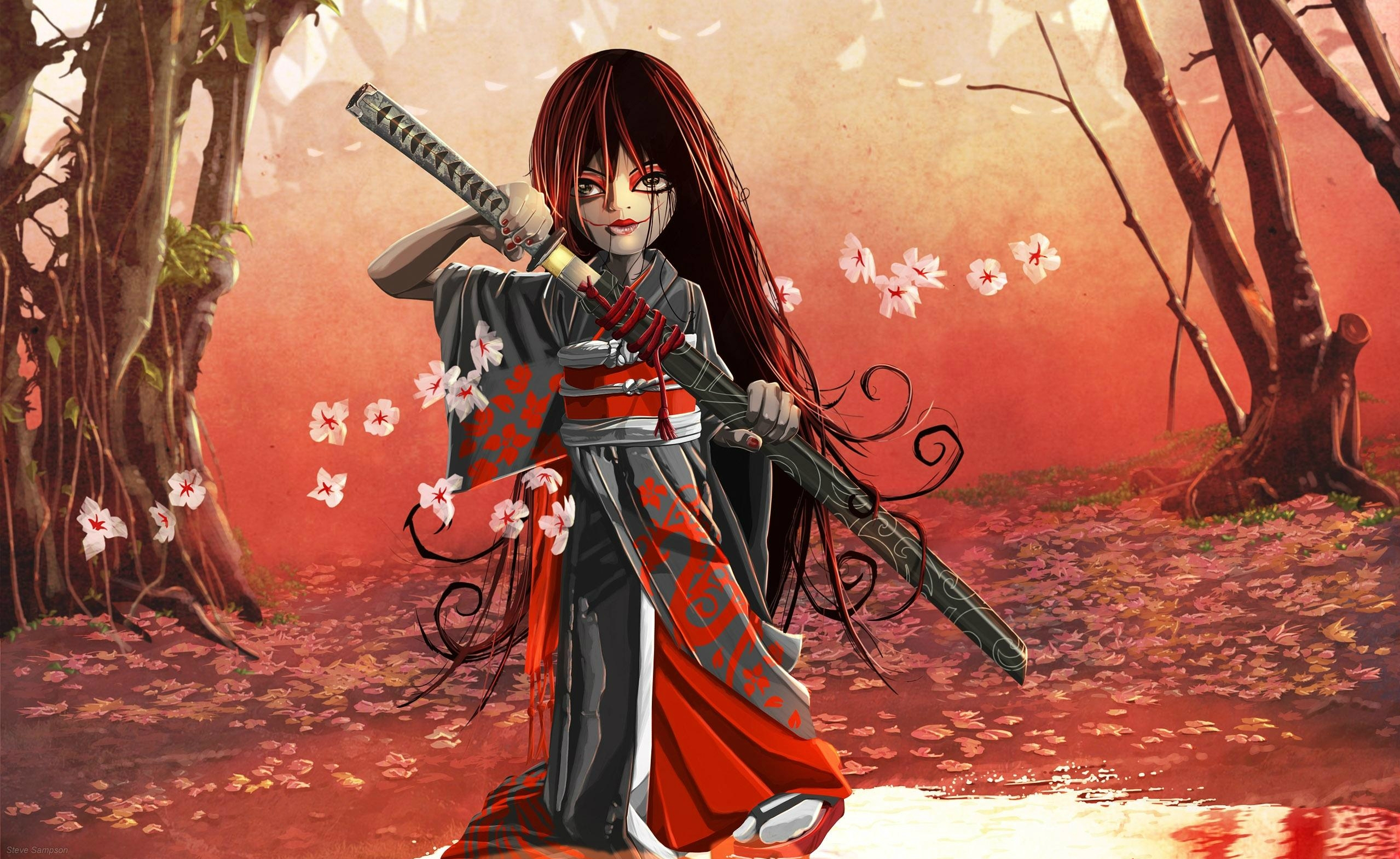 Fantasy Samurai HD Wallpaper | Background Image | 2558x1569