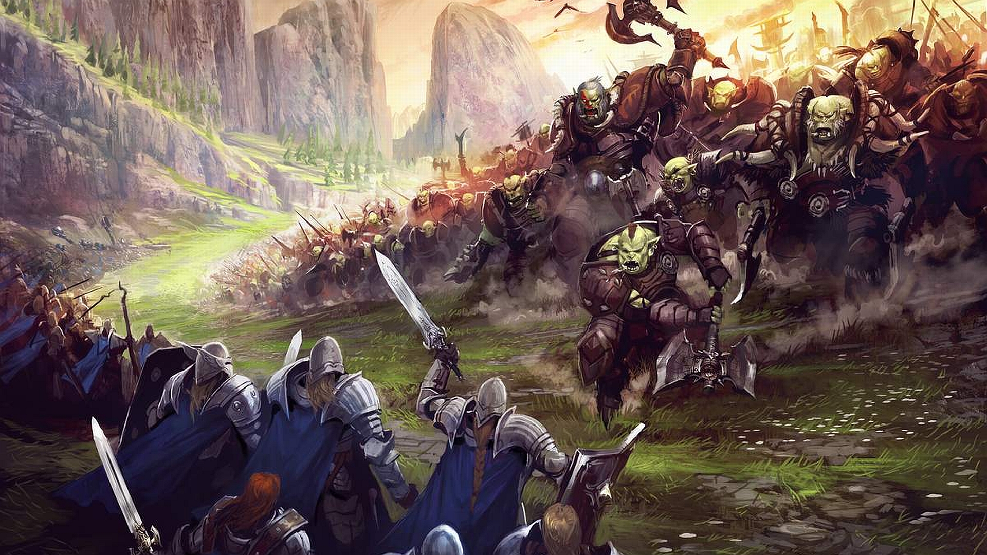 Fantasy battle desktop wallpaper.