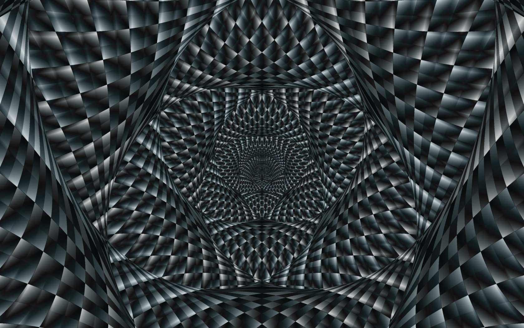 A mesmerizing psychedelic pattern featuring intricate, swirling shapes and shades, creating a captivating visual experience for an HD desktop wallpaper.
