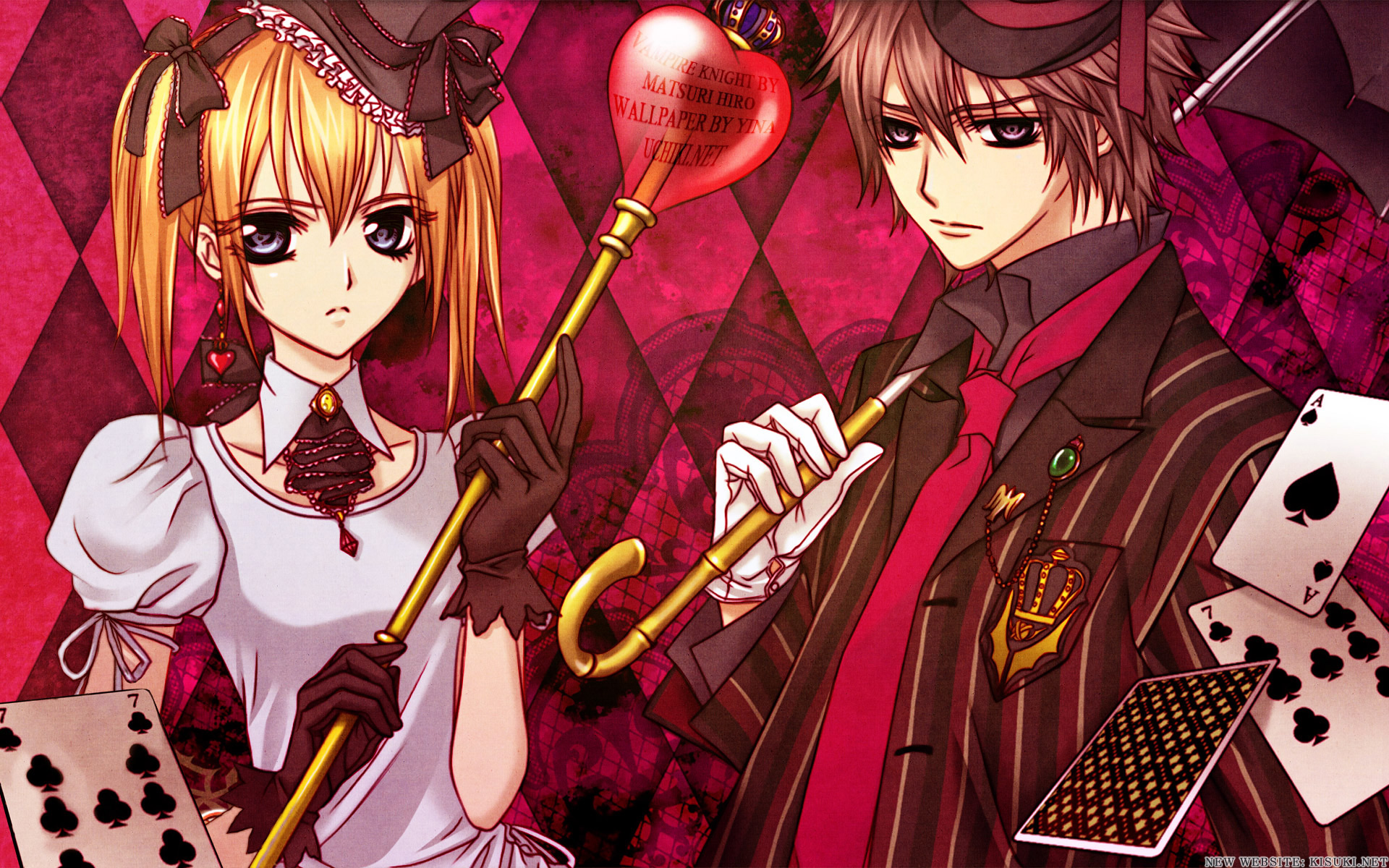 Rima and Shiki, characters from Vampire Knight, in a captivating anime desktop wallpaper.