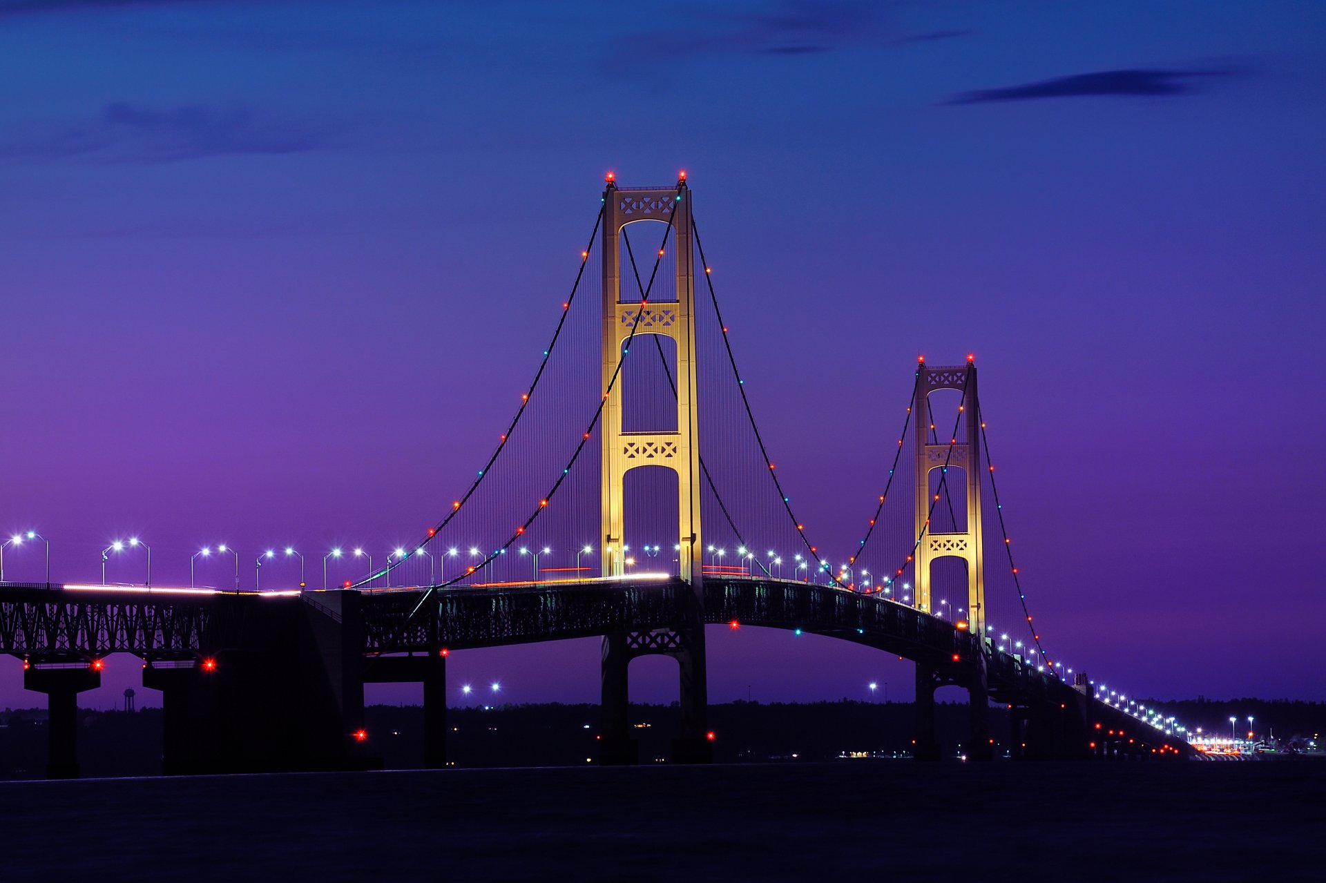 Download Mackinaw City Michigan Mackinac Bridge Man Made Bridge HD Wallpaper