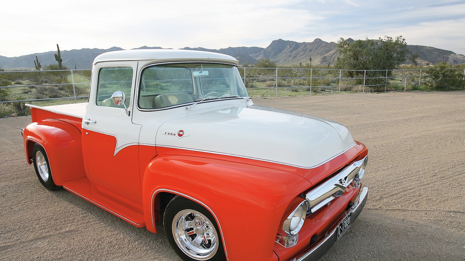 Download Vehicle 1956 Ford F-100 HD Wallpaper