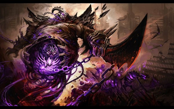 Dark Demon Fantasy Sword Destruction Mythology Monster Creature Evil Damned Necromancy Blade Skeleton Summoner Skeletal Blade HD Wallpaper | Background Image