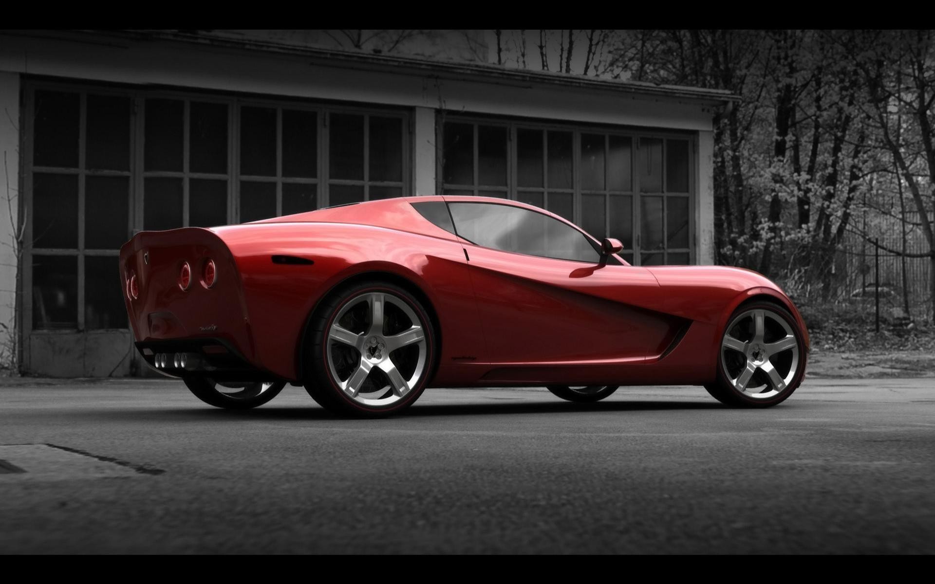 Corvette sports car in Red by Chevrolet
