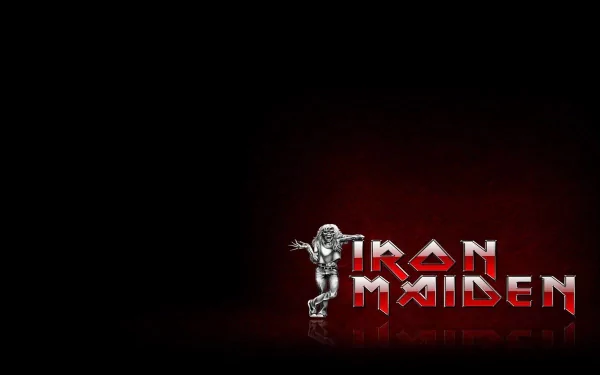 4K Ultra HD PC desktop wallpaper featuring Iron Maiden's logo and iconic mascot on a dark background with red accents.