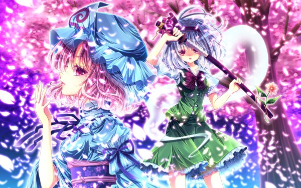 Anime Touhou Youmu Konpaku Yuyuko Saigyouji HD Wallpaper | Background Image