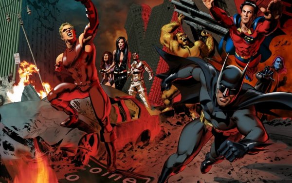 Comics Justice League Batman Superman Cyborg DC Comics Starfire Donna Troy Roy Harper HD Wallpaper | Background Image