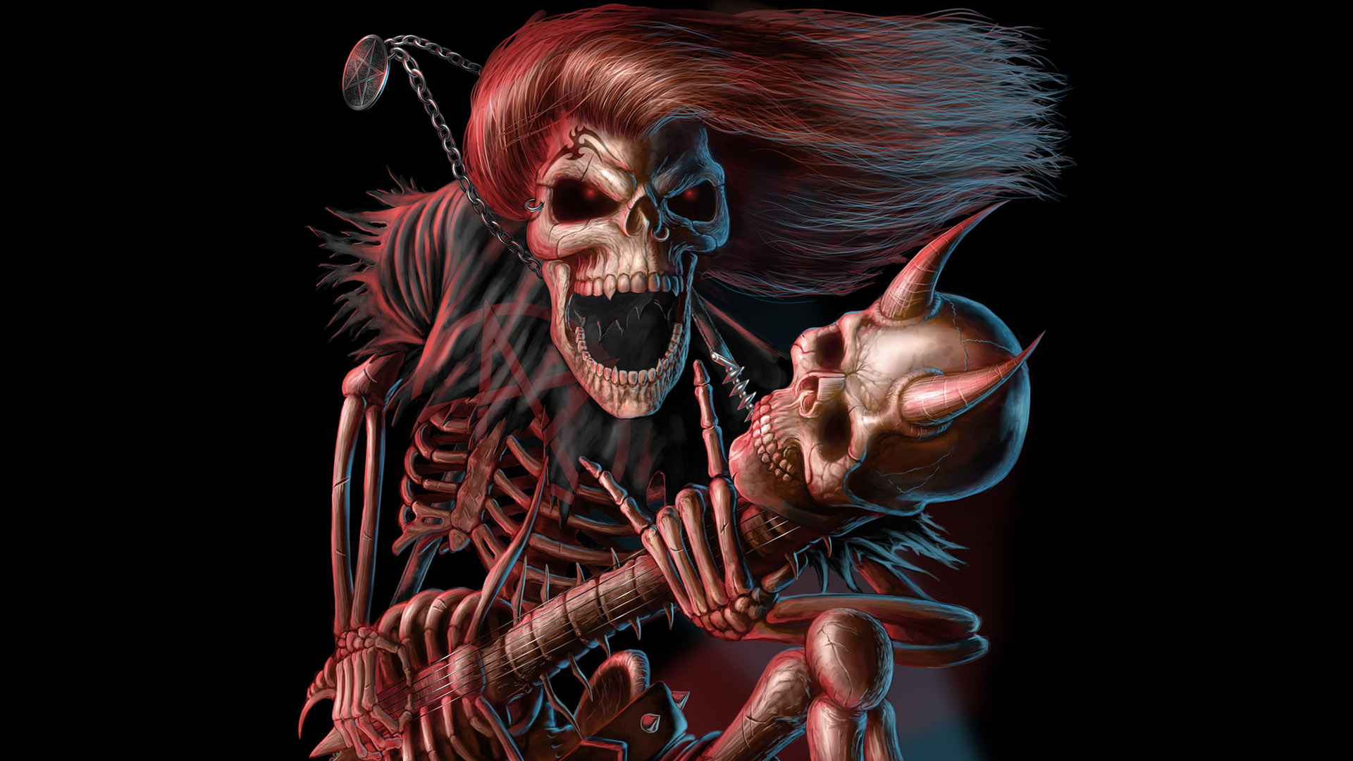 Dark skeleton desktop wallpaper 