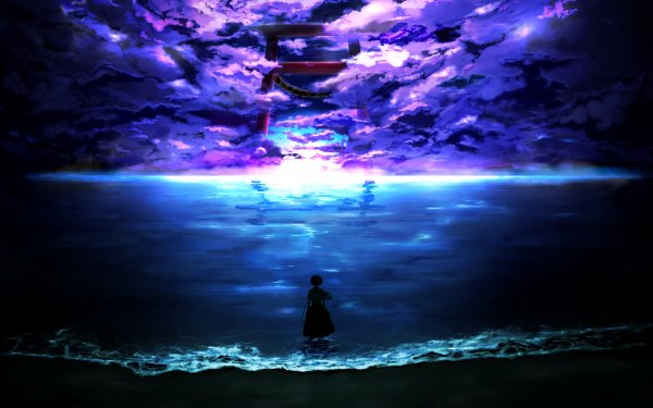 Anime Touhou Momiji Inubashiri Shrine Scenery Wolke Sea HD Wallpaper | Hintergrund