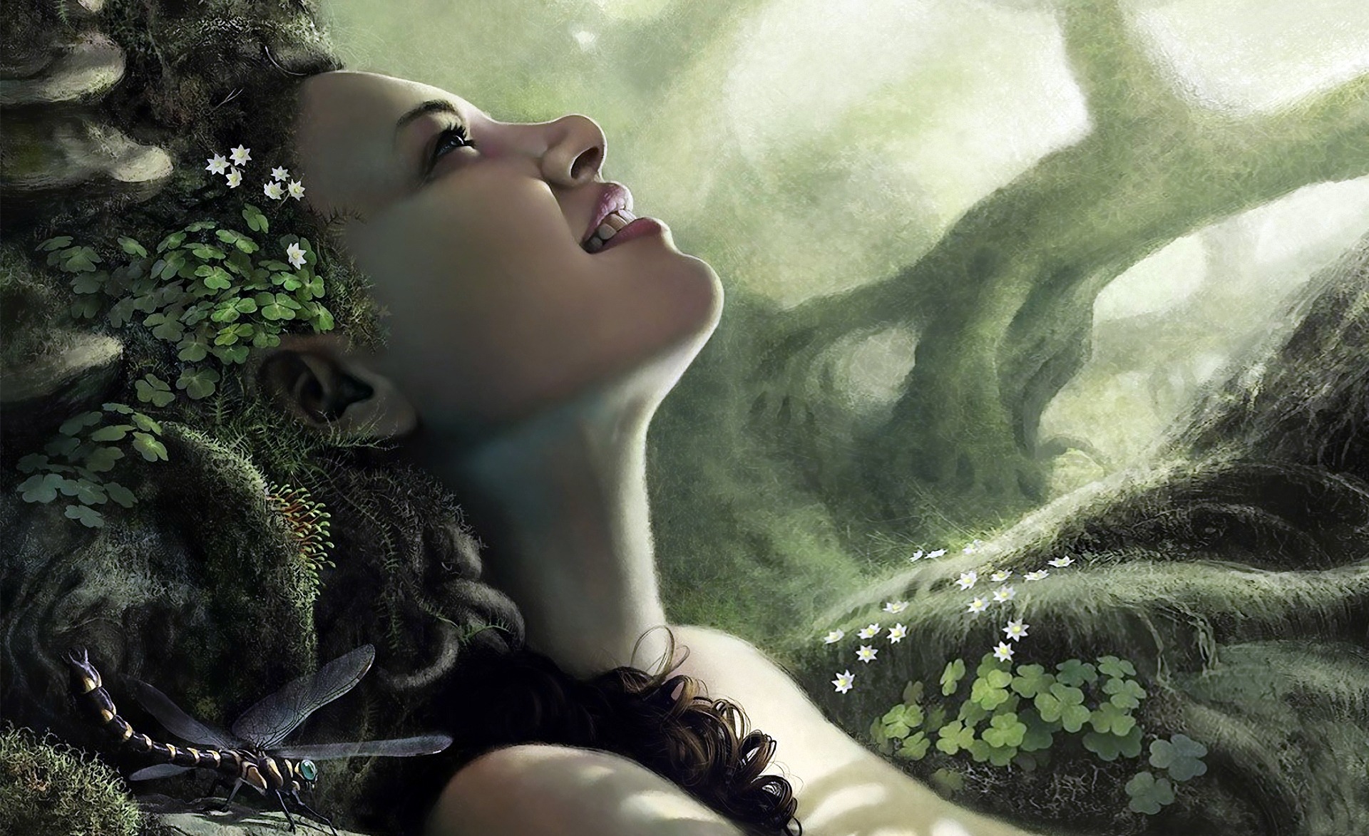 Fantasy sylvan desktop wallpaper: a picturesque scene with enchanting woodland elements