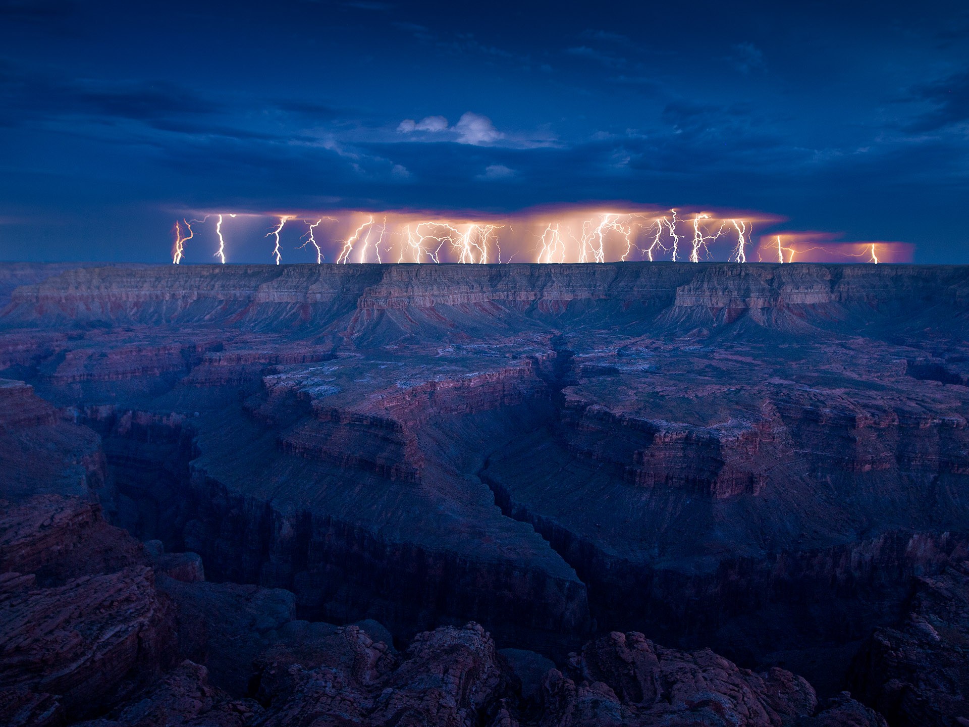 Striking lightning in a captivating landscape.