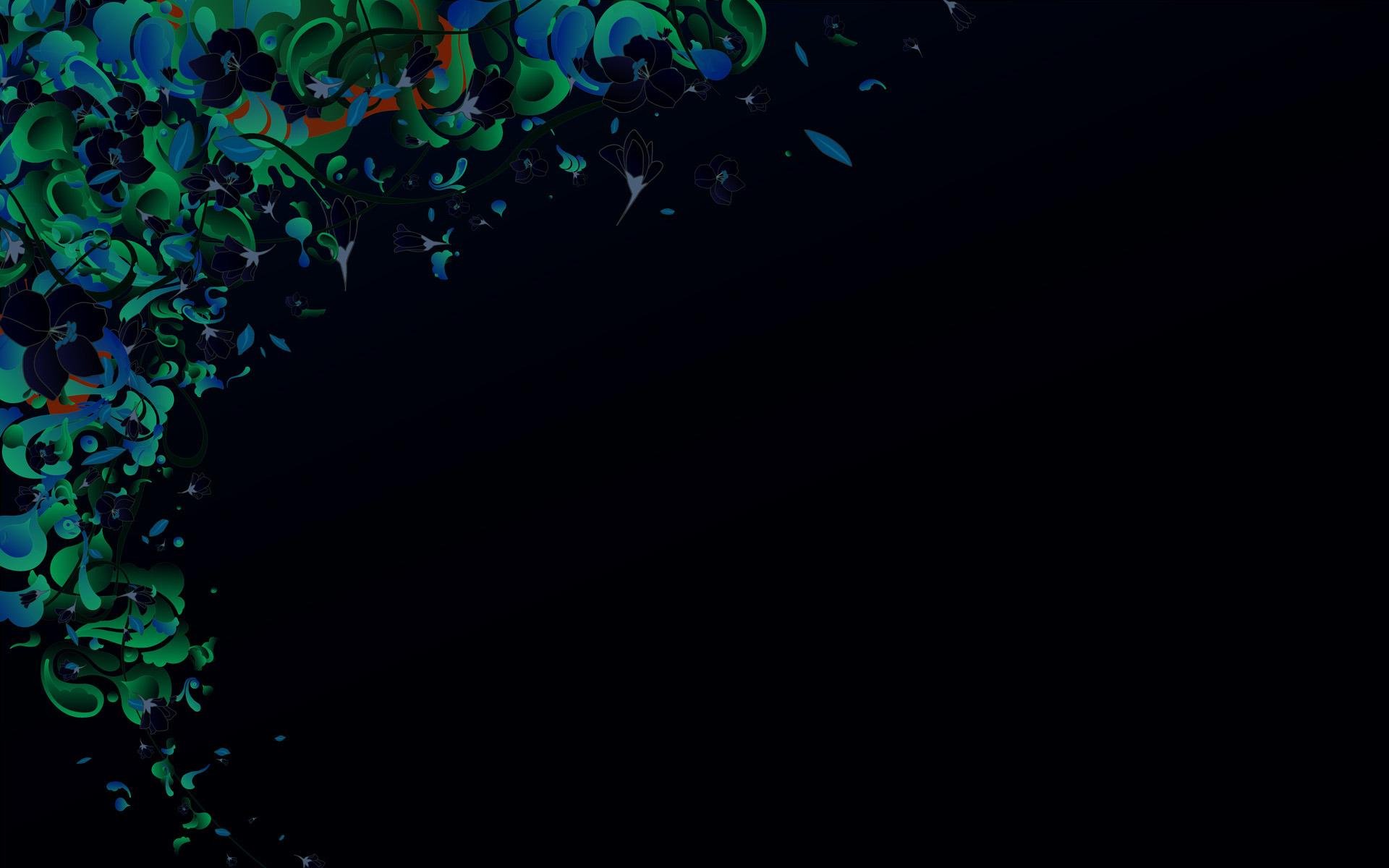 An artistic HD desktop wallpaper featuring vibrant colors and abstract shapes inspired by nature, with a dark background that enhances the lively design.