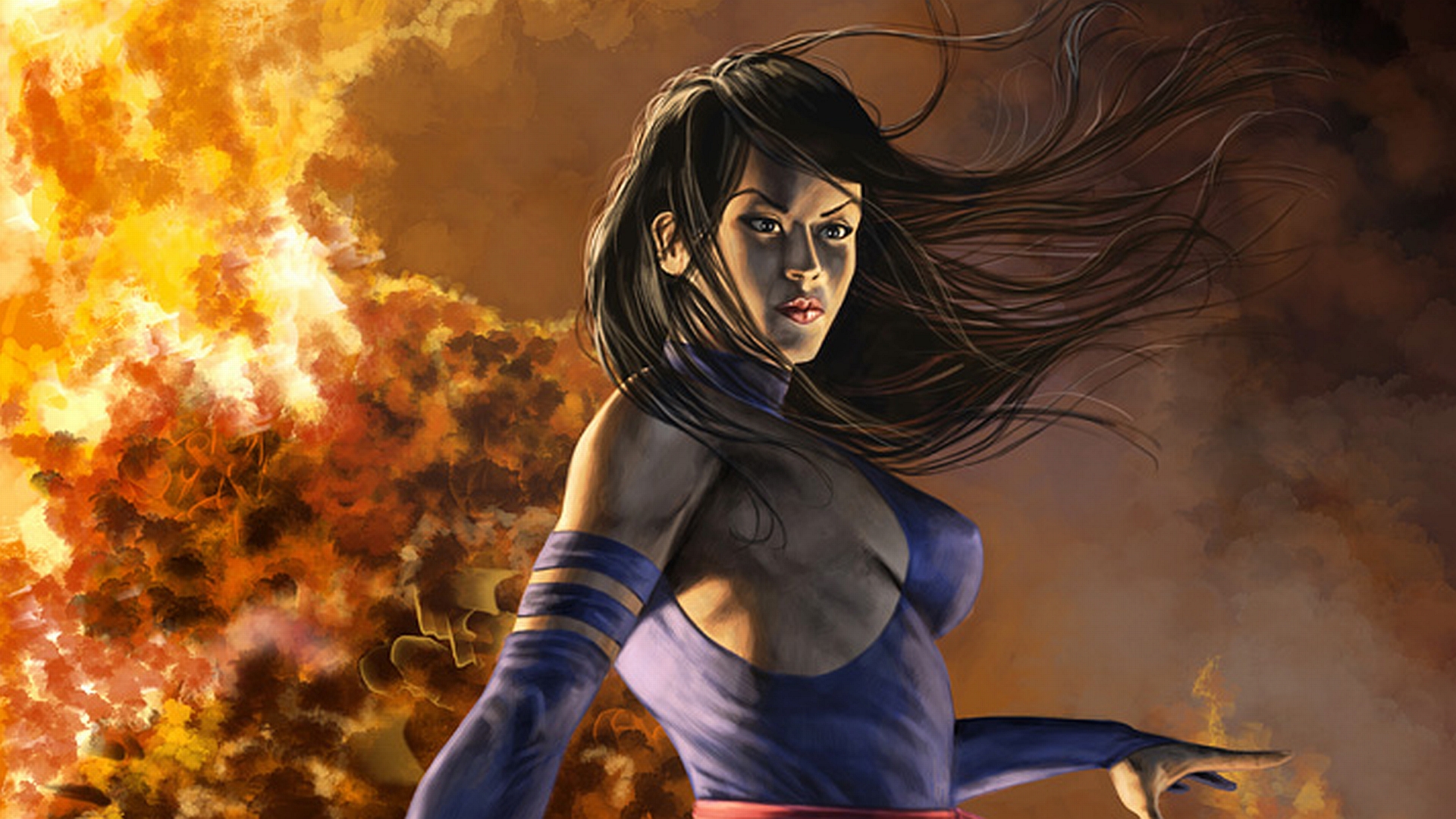 Psylocke character from the Comics in a dynamic pose.
