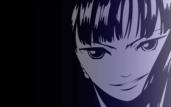 HD wallpaper featuring Nico Robin from the anime One Piece, showcasing a close-up of her confident expression against a dark gradient background.