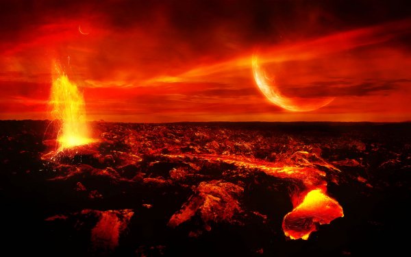 Science Fiction Lever de planète Lava Planète Fond d'écran HD | Image