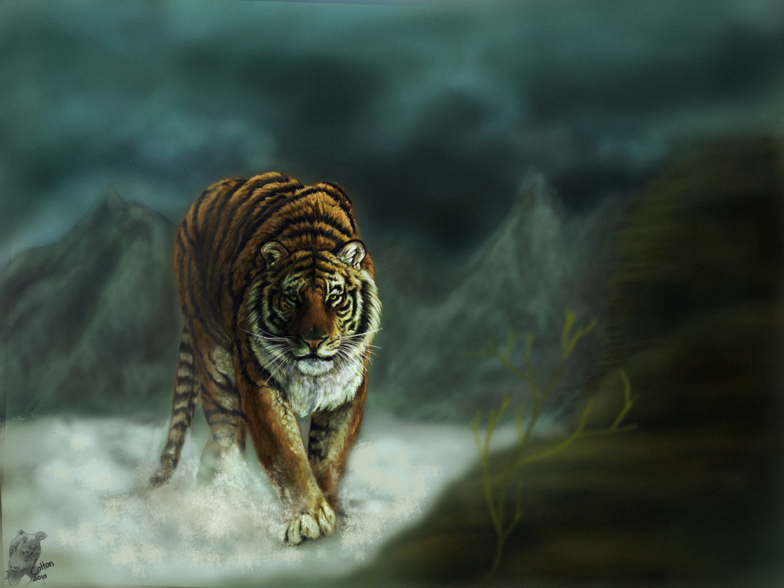 Bengal Tiger 3D - Cats & Animals Background Wallpapers on Desktop