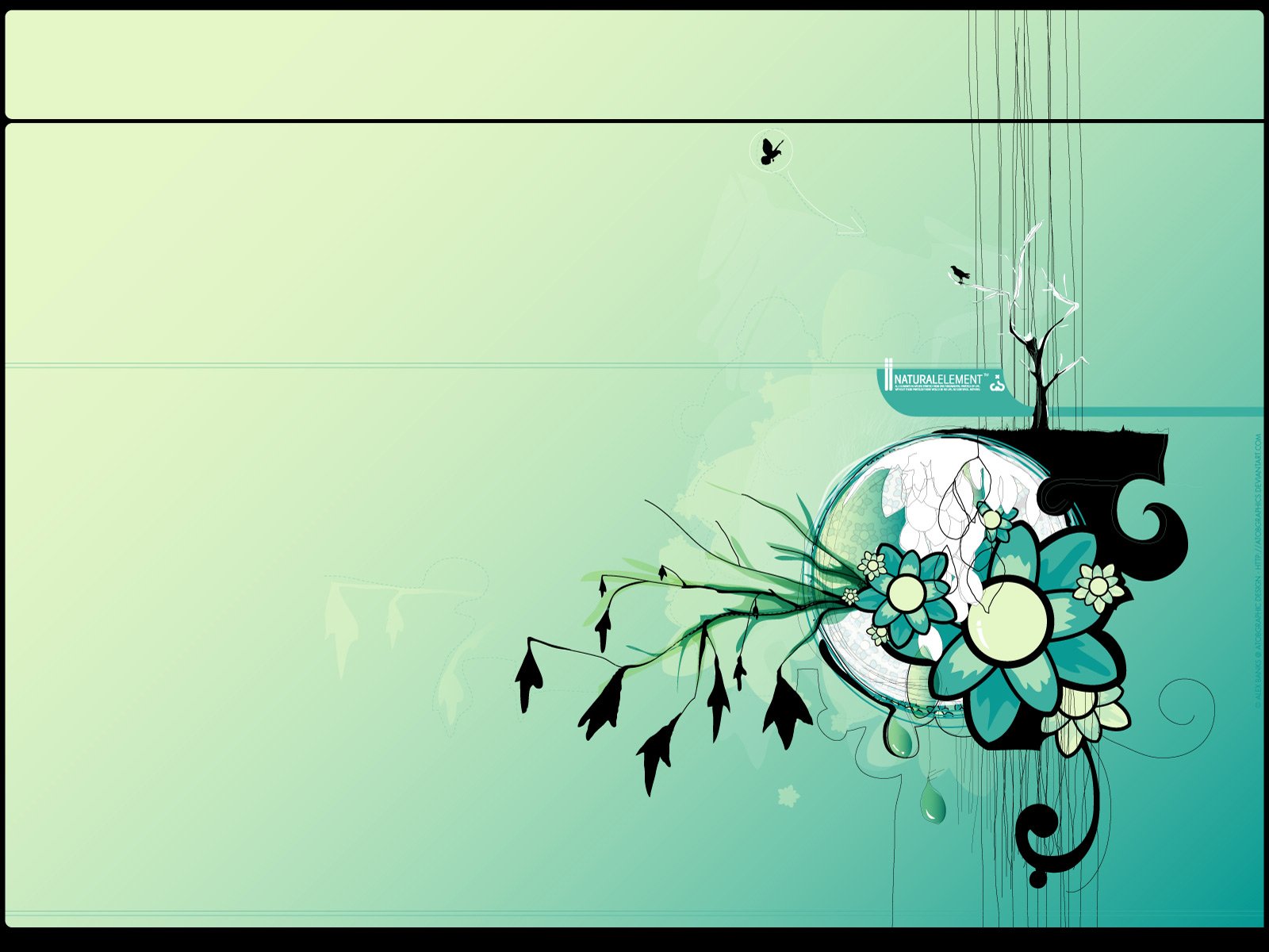 Artistic vector design featuring a bird and flowers, set against a soft gradient background. This HD wallpaper enhances any desktop with its vibrant, nature-inspired elements.