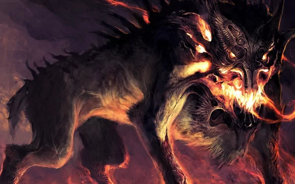 An HD desktop wallpaper featuring a menacing creature from the video game Prince of Persia, showcasing dynamic colors and intense details that evoke a sense of adventure and danger.