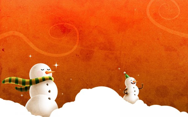 Artistic Cartoon Snowman Winter HD Wallpaper | Background Image