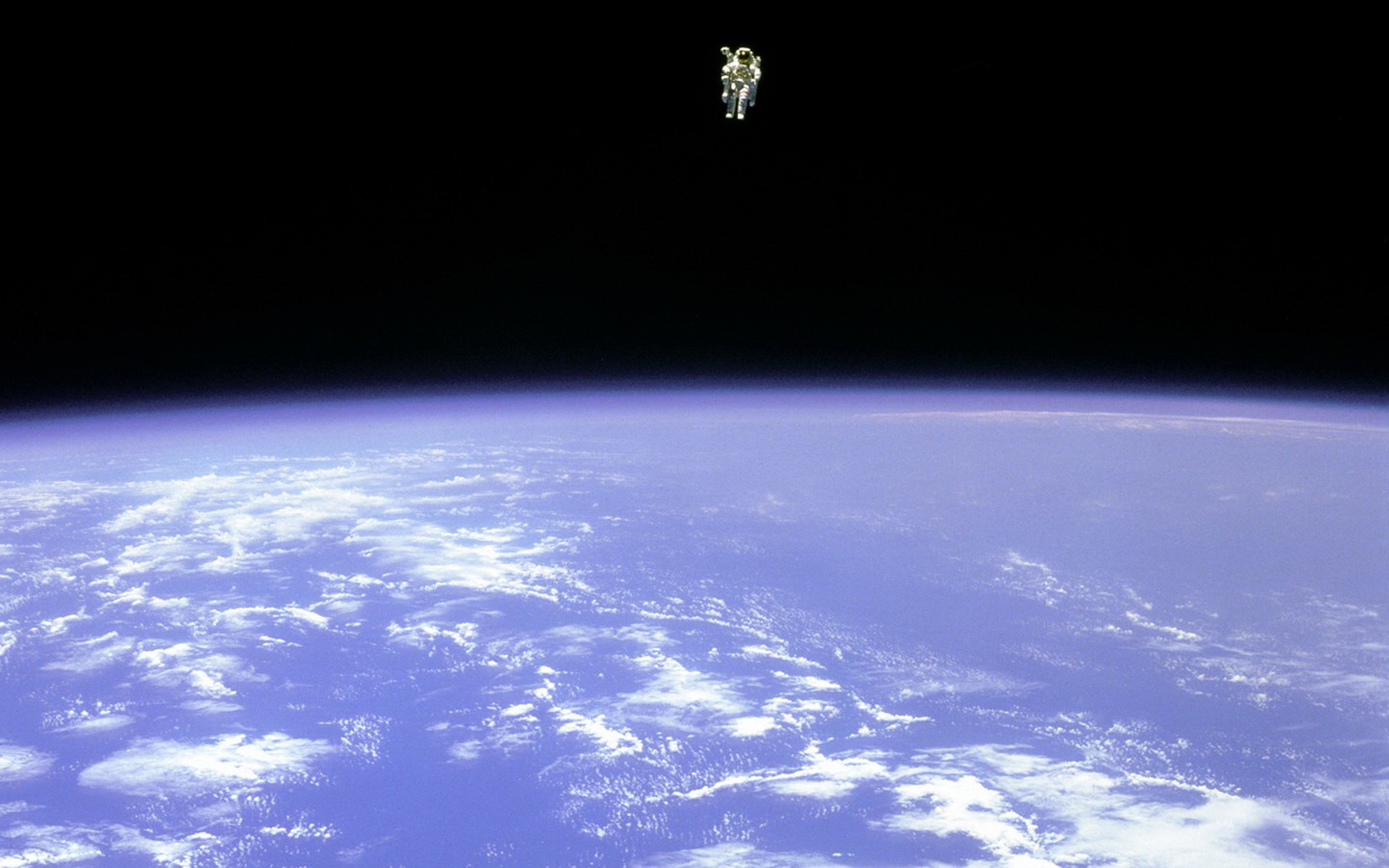Astronaut viewing Earth from space