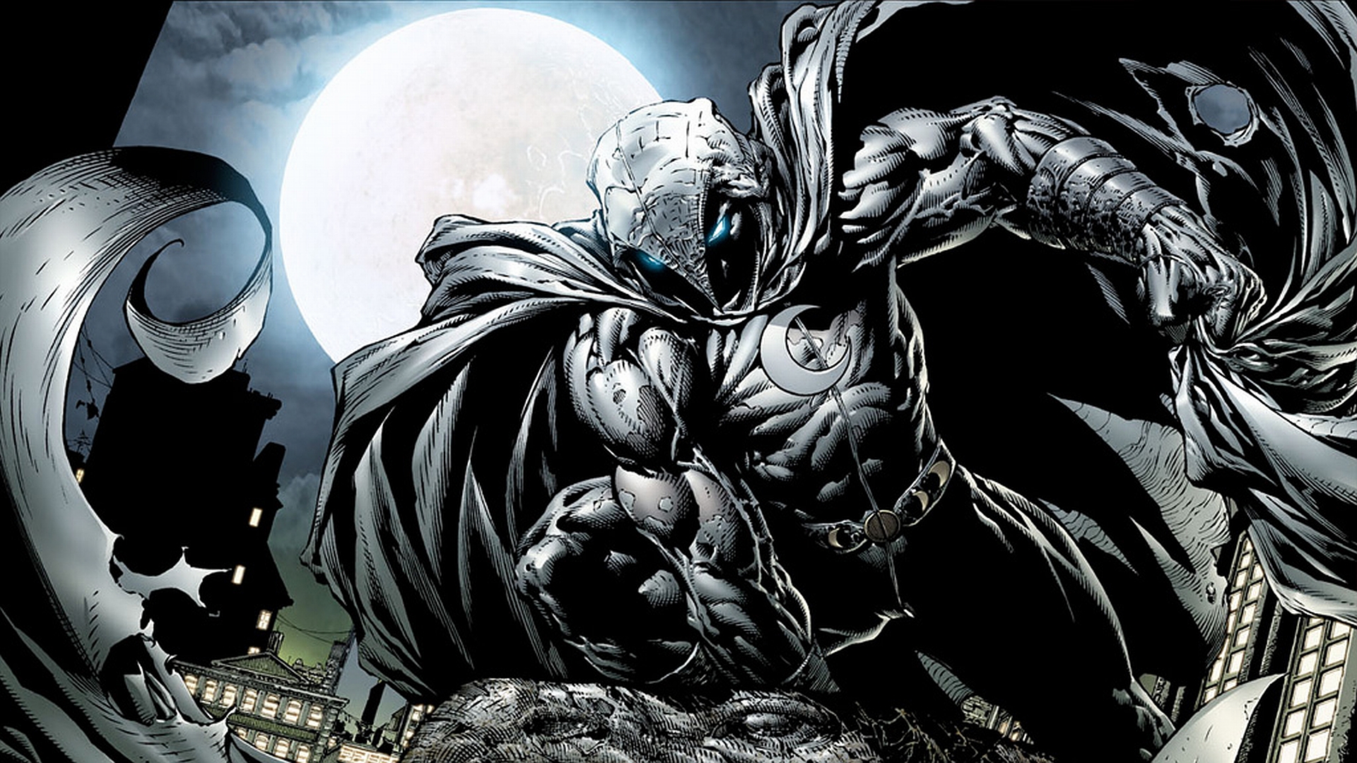 Wallpaper comics, moon knight, moon knight for mobile and desktop, section  фантастика, resolution 1920x1080 - download