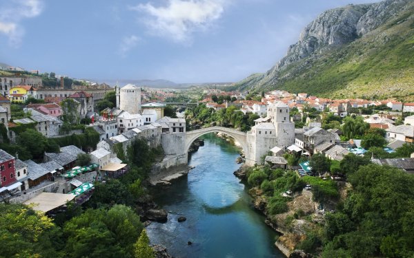 Man Made Mostar Towns Bosnia and Herzegovina HD Wallpaper | Background Image