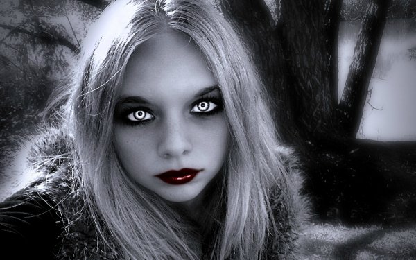 Fantasy Vampire Dark Lipstick HD Wallpaper | Background Image