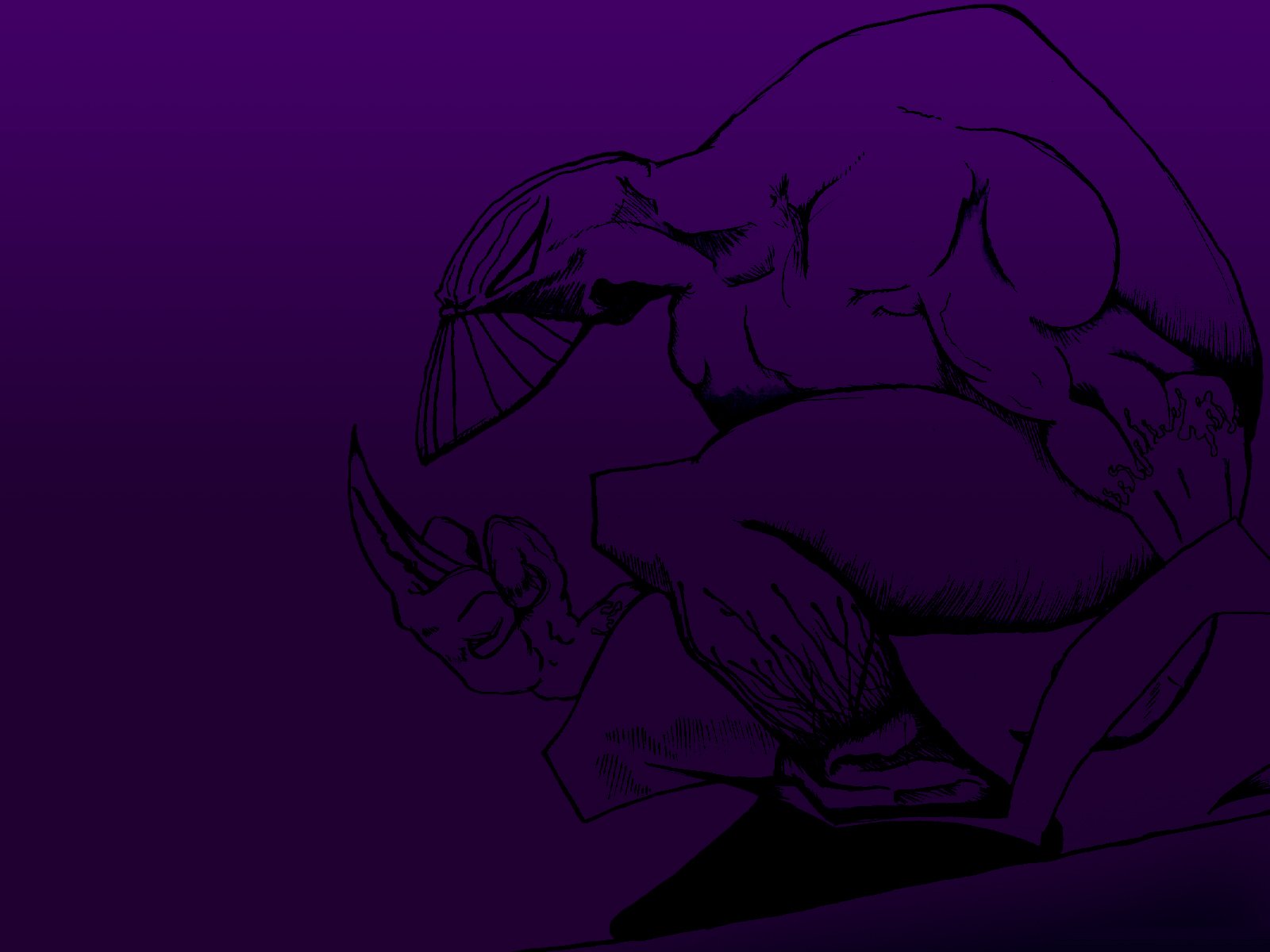 A dark purple background features an artistic depiction of characters from the comic The Maxx, creating an eye-catching HD desktop wallpaper.