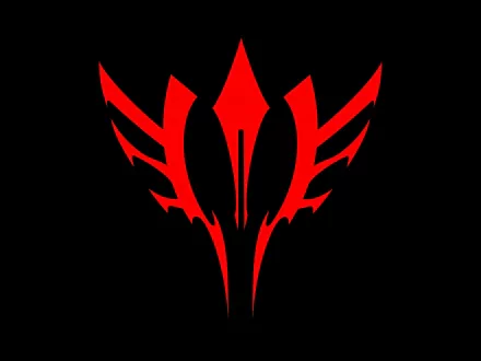 Bold red emblem from Fate/Zero anime on a black background, designed as a 4K Ultra HD PC desktop wallpaper and background.