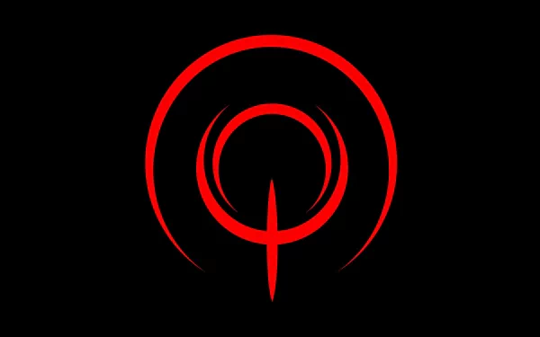 A bold red circular emblem with sharp accents on a black background, featured as a 4K Ultra HD PC desktop wallpaper from the anime Fate/Zero.