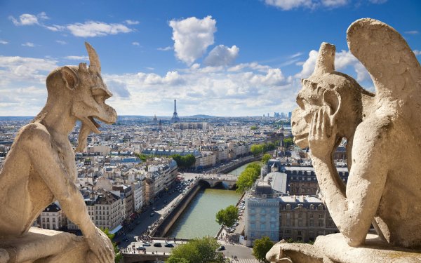 Man Made Paris Cities France Notre-Dame de Paris Gargoyle HD Wallpaper | Background Image