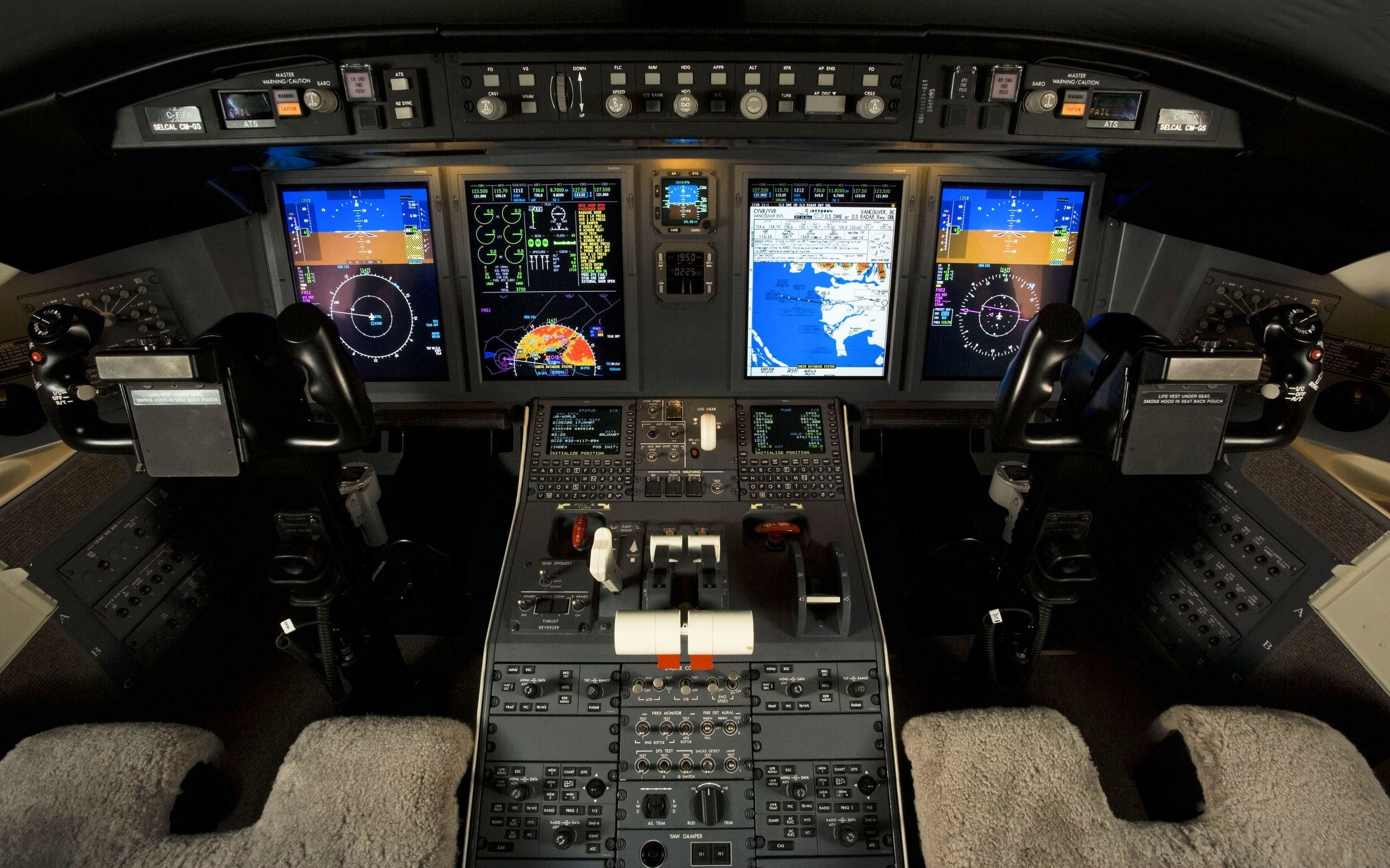 Cockpit Of A Plane With A View Of The Road And The City Stock Photo,  Picture and Royalty Free Image. Image 207749745.