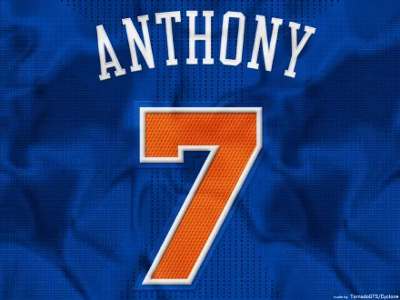 HD PC desktop wallpaper: blue New York Knicks basketball jersey, number 7 with a player name on the back.