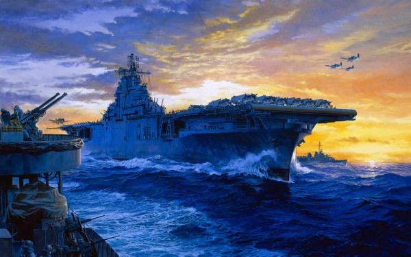 aircraft carrier USS Yorktown (CV-10) military United States Navy HD Desktop Wallpaper | Background Image
