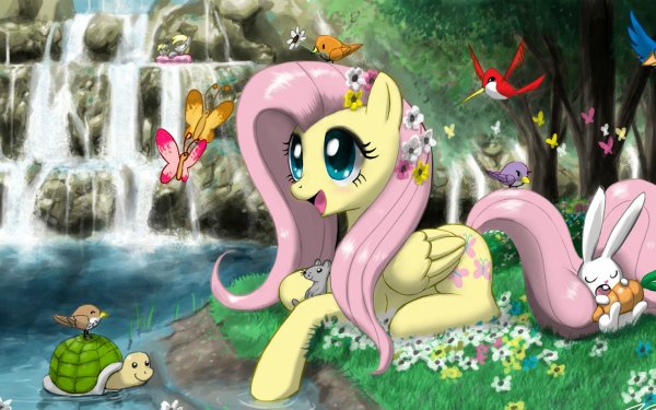 TV Show My Little Pony: Friendship is Magic My Little Pony Angel Bunny Derpy Hooves Fluttershy Pegasus Butterfly HD Wallpaper | Background Image