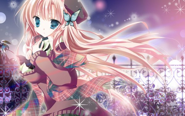 Anime Boku Wa Tomodachi Ga Sukunai Sena Kashiwazaki Aqua Eyes Pink Hair Sky Star School Uniform Scarf Flower Petal HD Wallpaper | Background Image