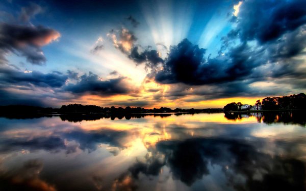 Photography Reflection Sunset Lake HD Wallpaper | Background Image