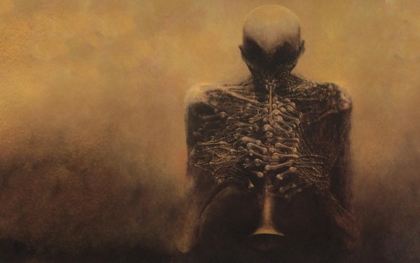 Dark Skeleton Fantasy Bones Music Instrument Demon Death Creepy HD Wallpaper | Background Image
