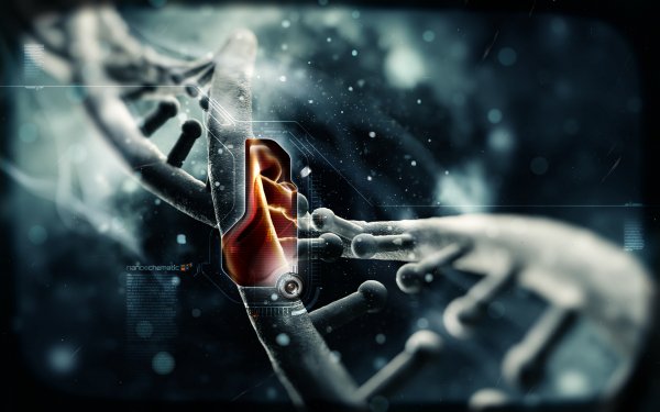 Artistic DNA Structure Nano Schematic HD Wallpaper | Background Image
