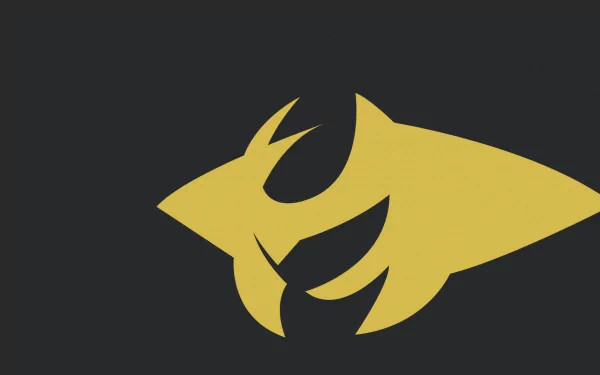 A stylized image of Giratina from Pokémon, featuring bold yellow elements on a dark background, designed as an HD anime wallpaper for PC desktops.