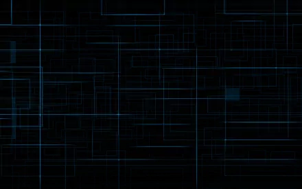 Abstract artistic black HD desktop wallpaper featuring intersecting fine blue lines on a dark background, creating a modern, geometric pattern.