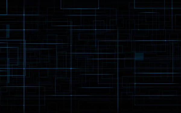 Abstract artistic black HD desktop wallpaper featuring intersecting fine blue lines on a dark background, creating a modern, geometric pattern.