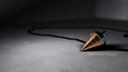 A detailed HD wallpaper featuring the iconic drill from Tengen Toppa Gurren Lagann, symbolizing determination and strength, set against a minimalist background.