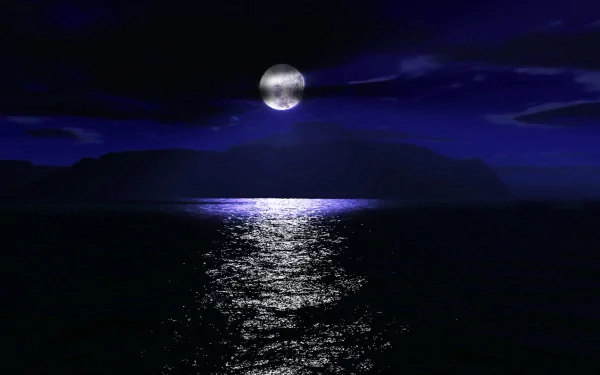moonlight nature water HD Desktop Wallpaper | Background Image