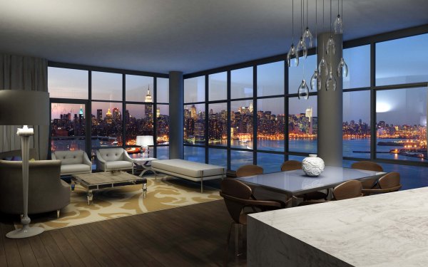 Man Made Room Brooklyn Hudson River Penthouse Manhattan New York HD Wallpaper | Background Image