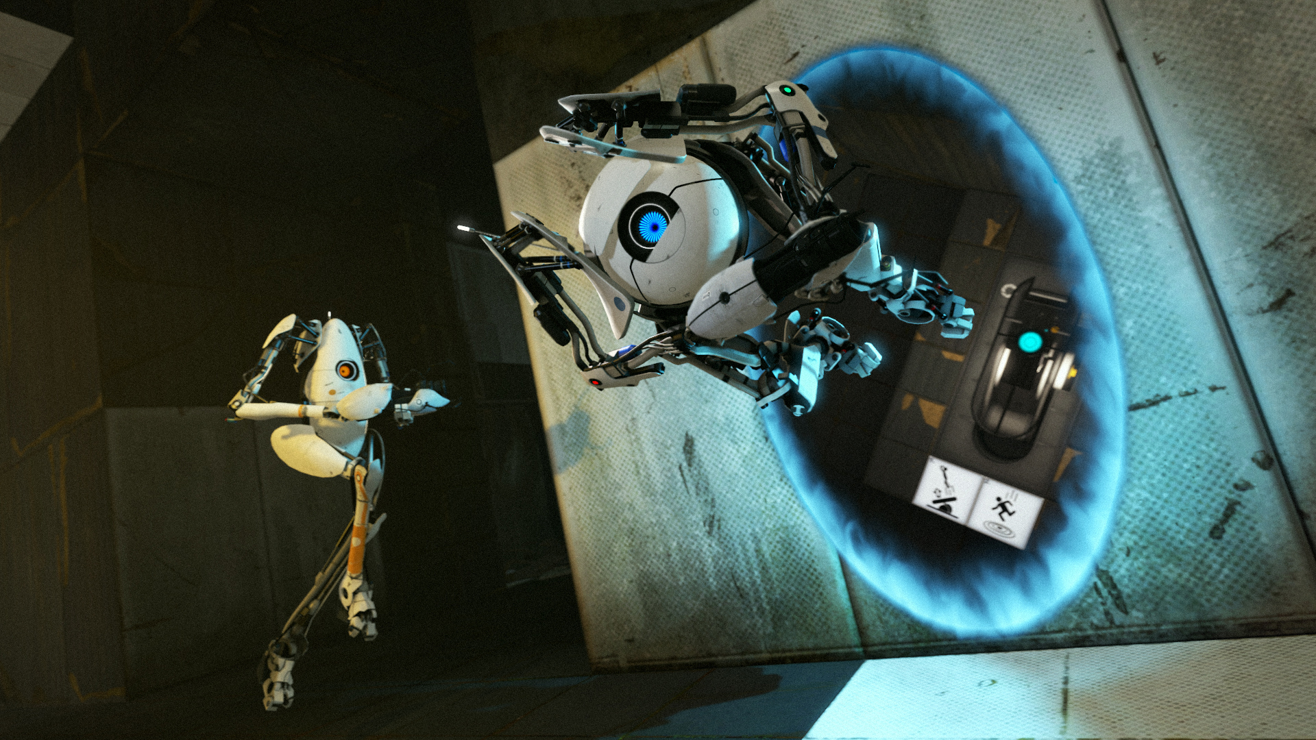 An image displaying two robots from Portal 2