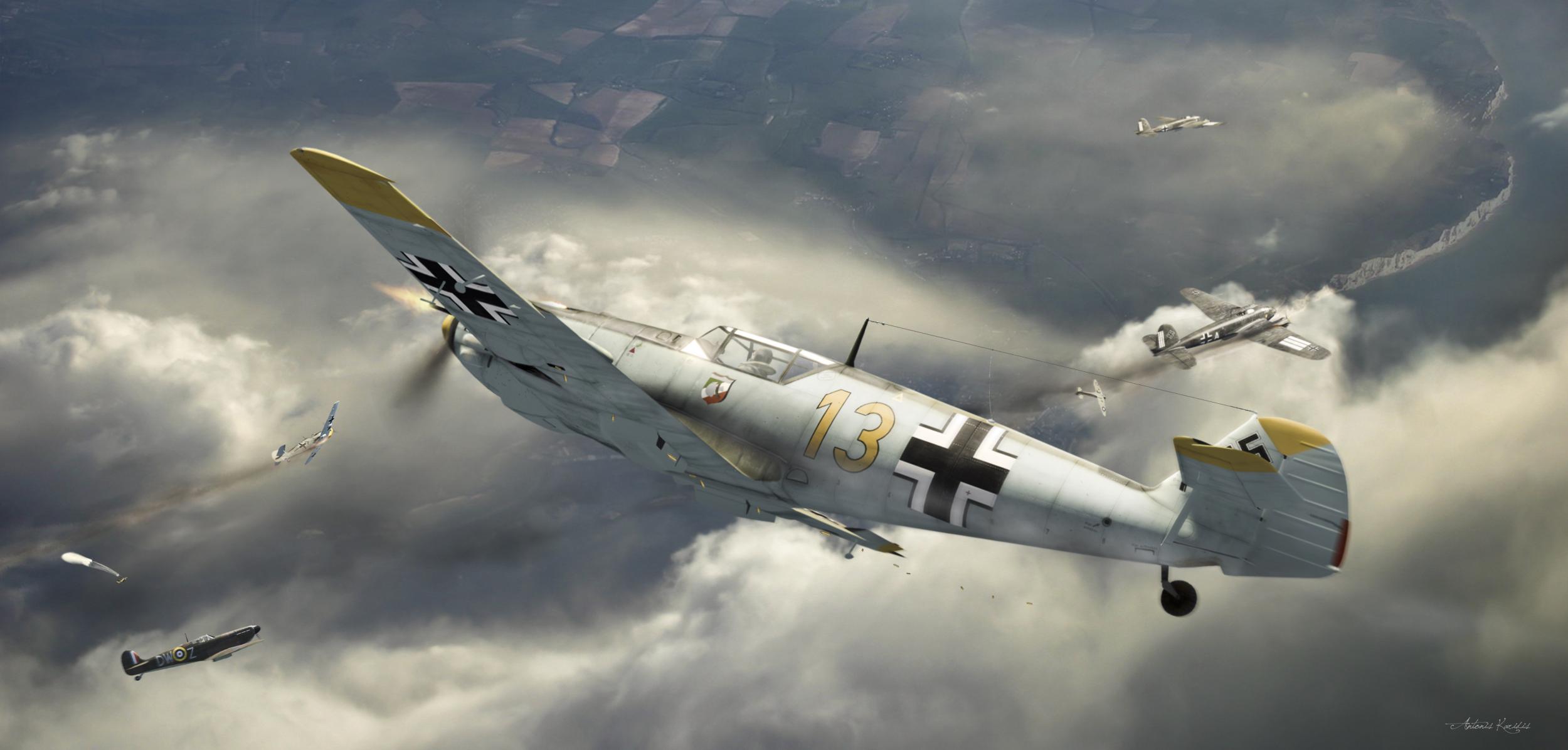 Messerschmitt Bf 109 E Hd Wallpaper Background Image 2500x1196 Images, Photos, Reviews