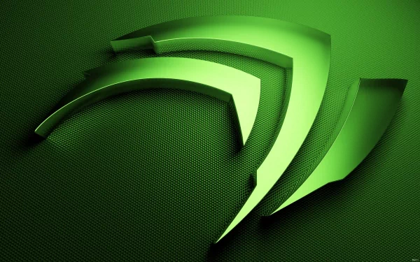 Green Nvidia logo with a sleek, futuristic design on a textured background, featured as an HD technology-themed PC desktop wallpaper.