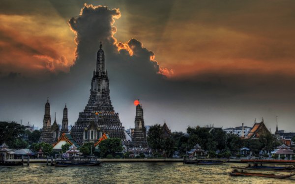 Man Made Bangkok Cities Thailand Building Water HD Wallpaper | Background Image