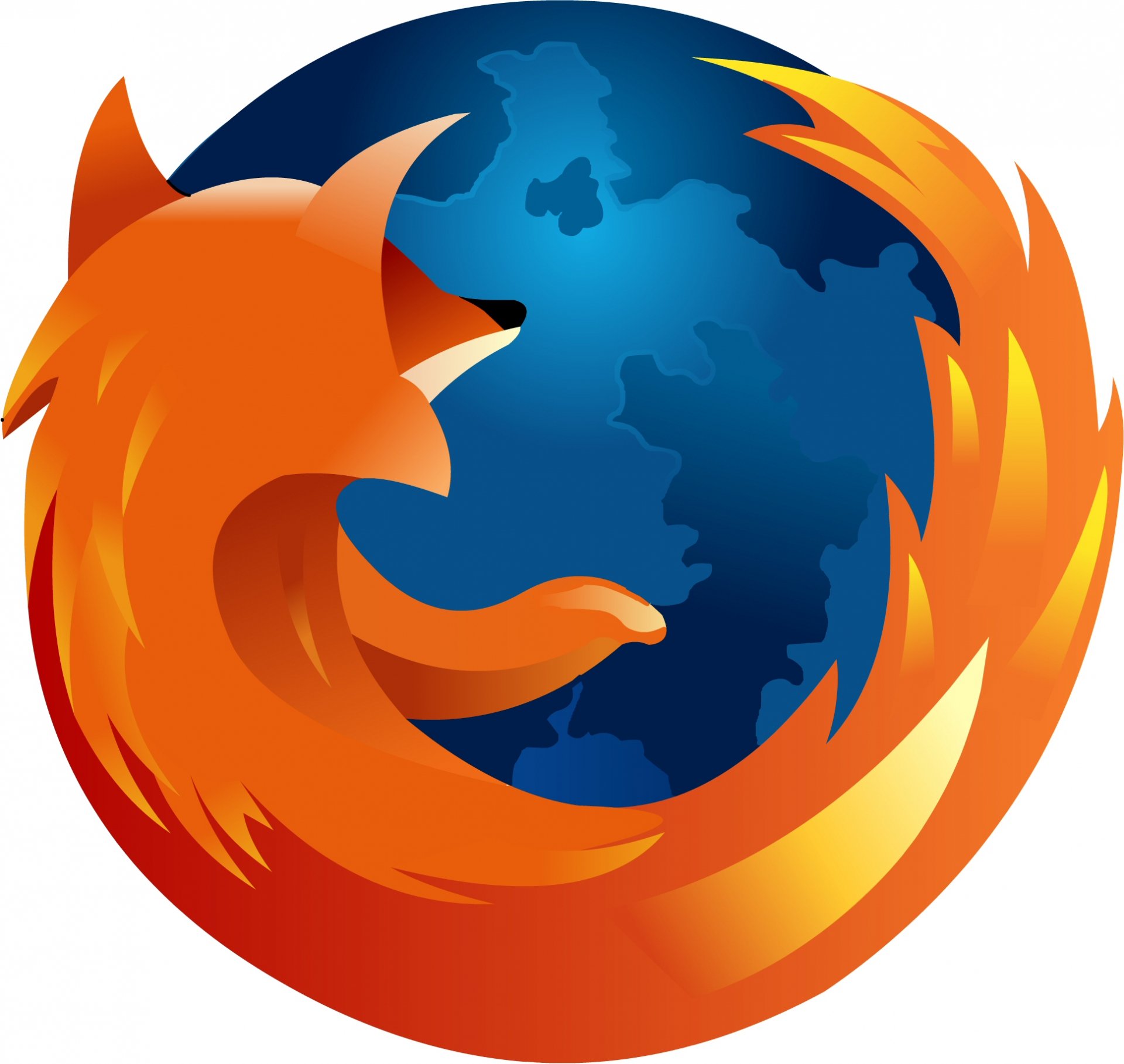 HD PC desktop wallpaper featuring the Firefox browser logo, showcasing vibrant orange and blue colors in a sleek, technology-inspired design.